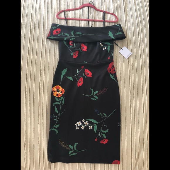 Calvin Klein Dresses & Skirts - Calvin Klein cocktail off shoulder floral dresss
